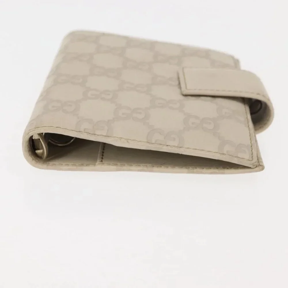 GUCCI GG Canvas Guccissima Day Planner Cover Leather White